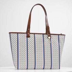 NWT Fossil Rachel Multi stripe Tote Bag